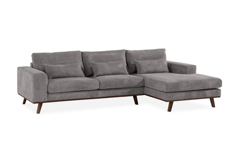 Copenhagen 4-seters Høyrevendt L-formet Divansofa i Manchester - Mørk grå - Møbler - Sofaer - Sofaer med sjeselong - 4 seters sofa med divan