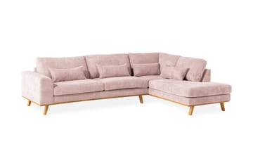 Copenhagen 4-seters Høyrevendt L-formet Divansofa i Manchester - Rosa - Møbler - Sofaer - Sofaer med sjeselong - 4 seters sofa med divan