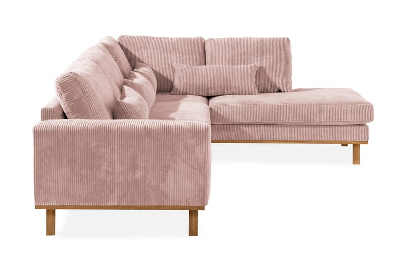 Copenhagen 4-seters Høyrevendt L-formet Divansofa i Manchester - Rosa - Møbler - Sofaer - Sofaer med sjeselong - 4 seters sofa med divan