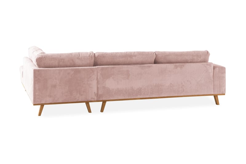 Copenhagen 4-seters Høyrevendt L-formet Divansofa i Manchester - Rosa - Møbler - Sofaer - Sofaer med sjeselong - 4 seters sofa med divan