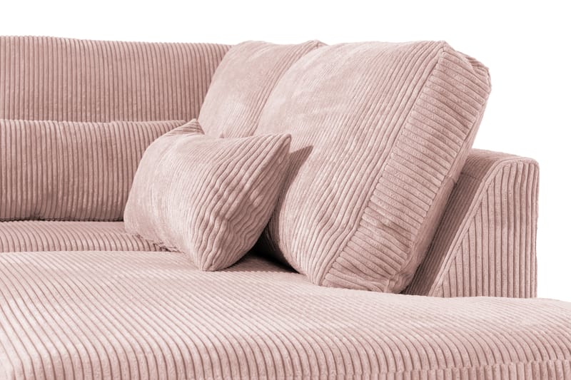 Copenhagen 4-seters Høyrevendt L-formet Divansofa i Manchester - Rosa - Møbler - Sofaer - Sofaer med sjeselong - 4 seters sofa med divan