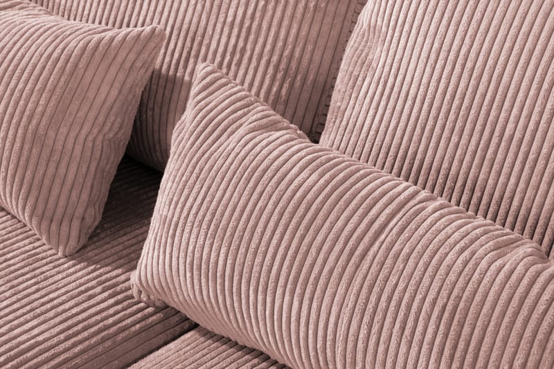Copenhagen 4-seters Høyrevendt L-formet Divansofa i Manchester - Rosa - Møbler - Sofaer - Sofaer med sjeselong - 4 seters sofa med divan