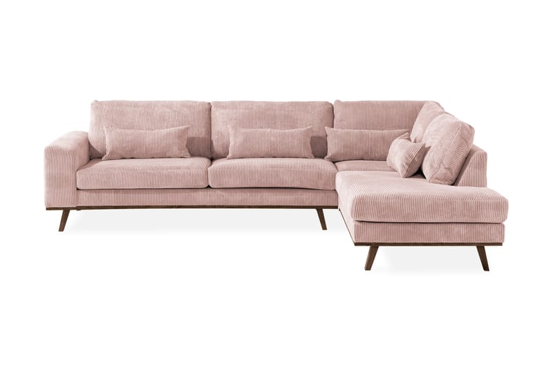 Copenhagen 4-seters Høyrevendt L-formet Divansofa i Manchester - Rosa - Møbler - Sofaer - Sofaer med sjeselong - 4 seters sofa med divan