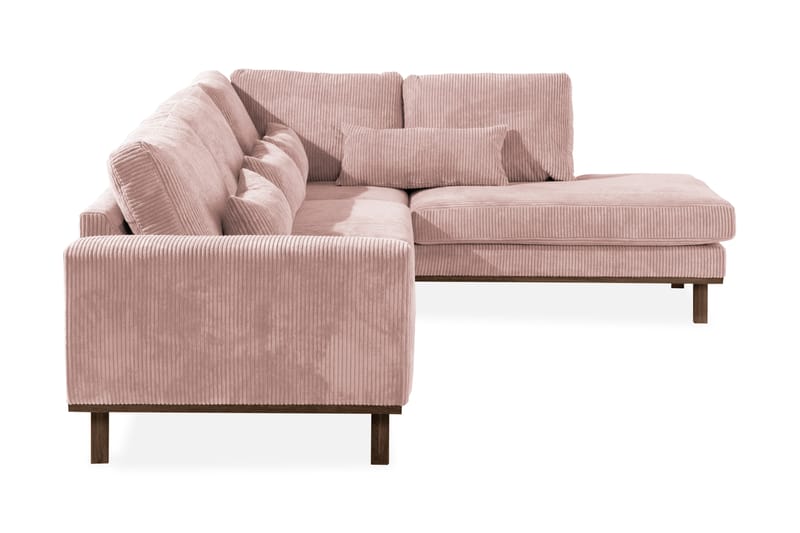 Copenhagen 4-seters Høyrevendt L-formet Divansofa i Manchester - Rosa - Møbler - Sofaer - Sofaer med sjeselong - 4 seters sofa med divan