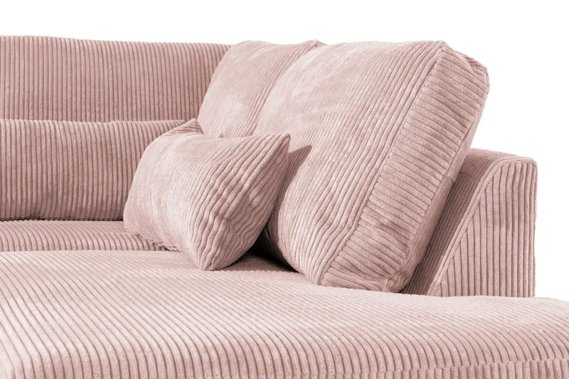 Copenhagen 4-seters Høyrevendt L-formet Divansofa i Manchester - Rosa - Møbler - Sofaer - Sofaer med sjeselong - 4 seters sofa med divan