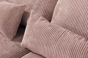 Copenhagen 4-seters Høyrevendt L-formet Divansofa i Manchester - Rosa - Møbler - Sofaer - Sofaer med sjeselong - 4 seters sofa med divan