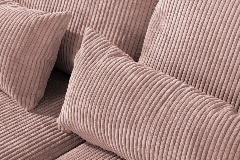Copenhagen 4-seters Høyrevendt L-formet Divansofa i Manchester - Rosa - Møbler - Sofaer - Sofaer med sjeselong - 4 seters sofa med divan