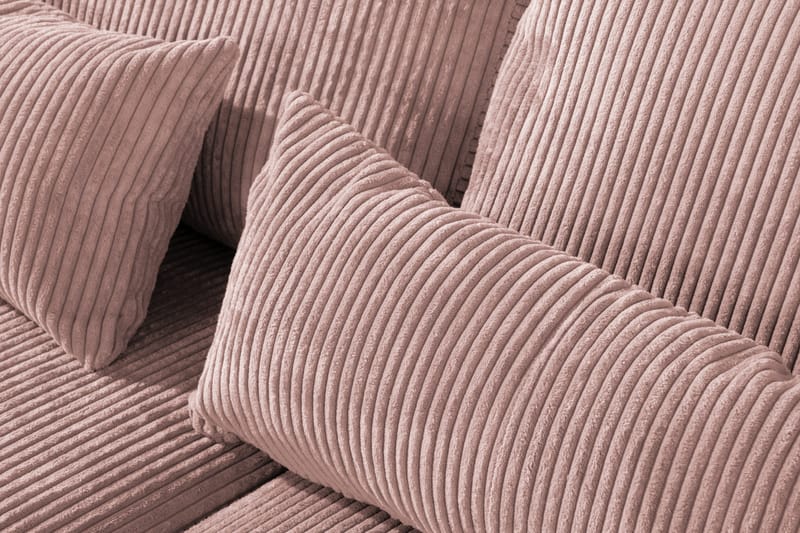 Copenhagen 4-seters Høyrevendt L-formet Divansofa i Manchester - Rosa - Møbler - Sofaer - Sofaer med sjeselong - 4 seters sofa med divan