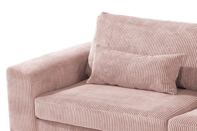 Copenhagen 4-seters Høyrevendt L-formet Divansofa i Manchester - Rosa - Møbler - Sofaer - Sofaer med sjeselong - 4 seters sofa med divan