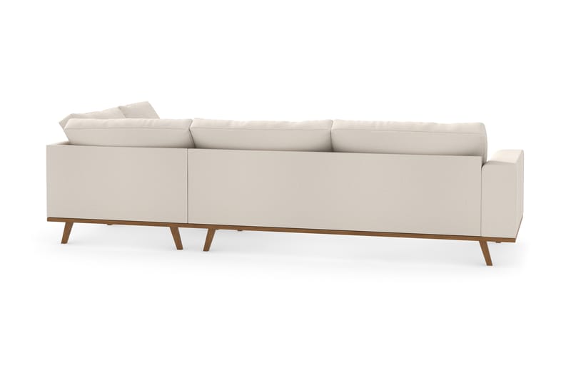 Copenhagen 4-seters Høyrevendt L-formet Divansofa i Stoff - Beige - Møbler - Sofaer - Sofaer med sjeselong - 4 seters sofa med divan
