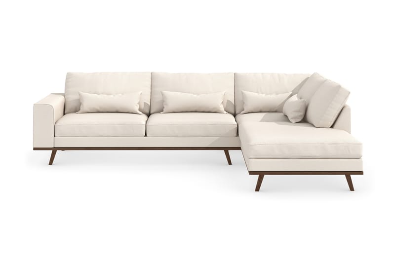 Copenhagen 4-seters Høyrevendt L-formet Divansofa i Stoff - Beige - Møbler - Sofaer - Sofaer med sjeselong - 4 seters sofa med divan