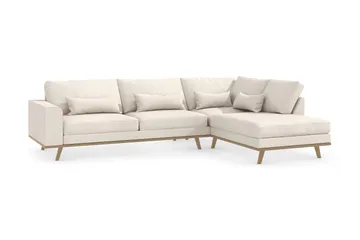 Copenhagen 4-seters Høyrevendt L-formet Divansofa i Stoff - Beige - Møbler - Sofaer - Sofaer med sjeselong - 4 seters sofa med divan
