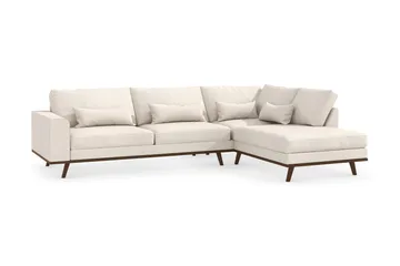 Copenhagen 4-seters Høyrevendt L-formet Divansofa i Stoff - Beige - Møbler - Sofaer - Sofaer med sjeselong - 4 seters sofa med divan