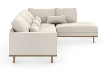 Copenhagen 4-seters Høyrevendt L-formet Divansofa i Stoff - Beige - Møbler - Sofaer - Sofaer med sjeselong - 4 seters sofa med divan