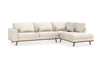 Copenhagen 4-seters Høyrevendt L-formet Divansofa i Stoff - Beige - Møbler - Sofaer - Sofaer med sjeselong - 4 seters sofa med divan