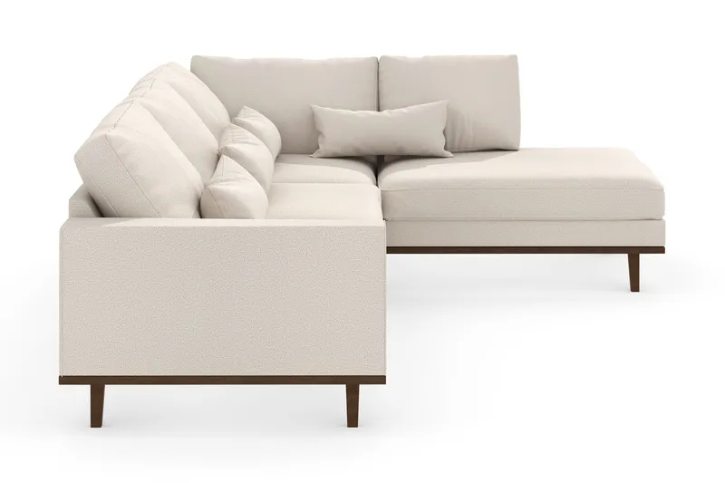 Copenhagen 4-seters Høyrevendt L-formet Divansofa i Stoff - Beige - Møbler - Sofaer - Sofaer med sjeselong - 4 seters sofa med divan