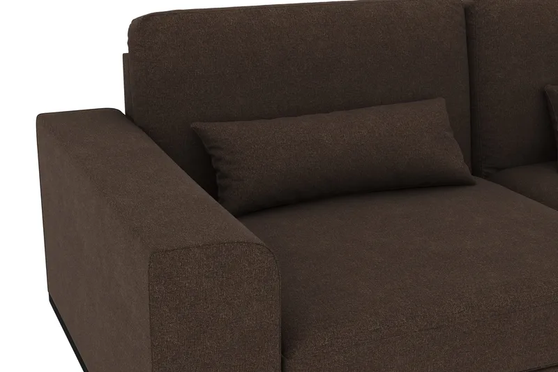Copenhagen 4-seters Høyrevendt L-formet Divansofa i Stoff - Brun - Møbler - Sofaer - Sofaer med sjeselong - 4 seters sofa med divan