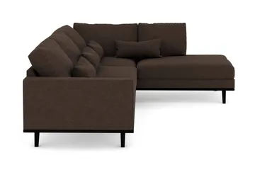 Copenhagen 4-seters Høyrevendt L-formet Divansofa i Stoff - Brun - Møbler - Sofaer - Sofaer med sjeselong - 4 seters sofa med divan