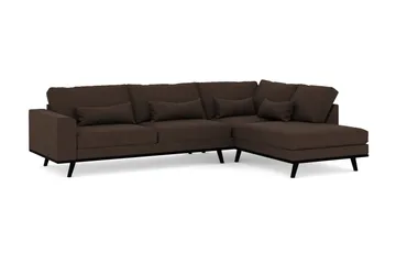 Copenhagen 4-seters Høyrevendt L-formet Divansofa i Stoff - Brun - Møbler - Sofaer - Sofaer med sjeselong - 4 seters sofa med divan