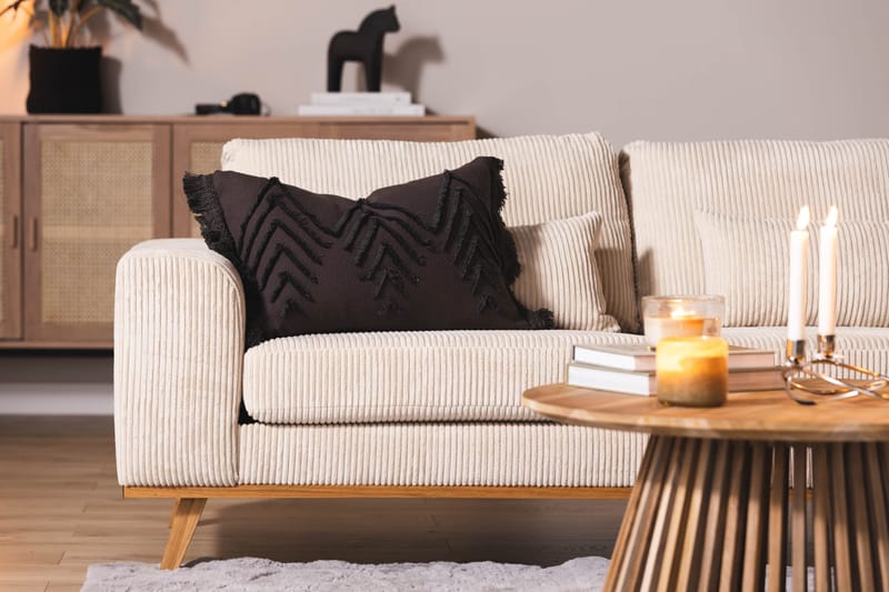 Copenhagen 4-seters Høyrevendt L-formet Dyp Divansofa i Manchester - Beige - Møbler - Sofaer - Sofaer med sjeselong - 4 seters sofa med divan