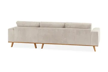 Copenhagen 4-seters Høyrevendt L-formet Dyp Divansofa i Manchester - Beige - Møbler - Sofaer - Sofaer med sjeselong - 4 seters sofa med divan