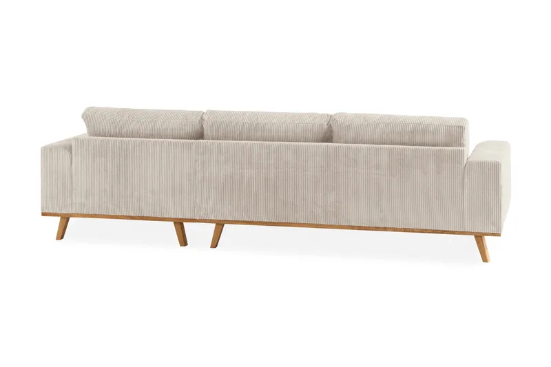 Copenhagen 4-seters Høyrevendt L-formet Dyp Divansofa i Manchester - Beige - Møbler - Sofaer - Sofaer med sjeselong - 4 seters sofa med divan