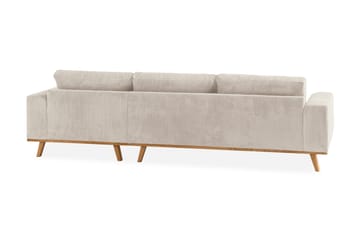 Copenhagen 4-seters Høyrevendt L-formet Dyp Divansofa i Manchester - Beige - Møbler - Sofaer - Sofaer med sjeselong - 4 seters sofa med divan