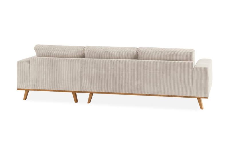 Copenhagen 4-seters Høyrevendt L-formet Dyp Divansofa i Manchester - Beige - Møbler - Sofaer - Sofaer med sjeselong - 4 seters sofa med divan