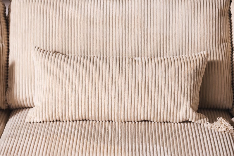 Copenhagen 4-seters Høyrevendt L-formet Dyp Divansofa i Manchester - Beige - Møbler - Sofaer - Sofaer med sjeselong - 4 seters sofa med divan