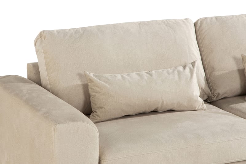 Copenhagen 4-seters Høyrevendt L-formet Sjeselongsofa i Fløyel - Beige - Møbler - Sofaer - Sofaer med sjeselong - 4 seters sofa med divan