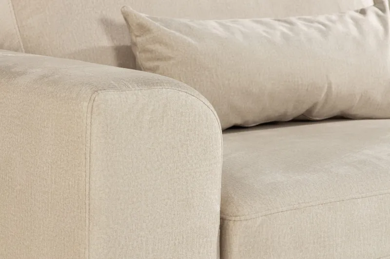 Copenhagen 4-seters Høyrevendt L-formet Sjeselongsofa i Fløyel - Beige - Møbler - Sofaer - Sofaer med sjeselong - 4 seters sofa med divan