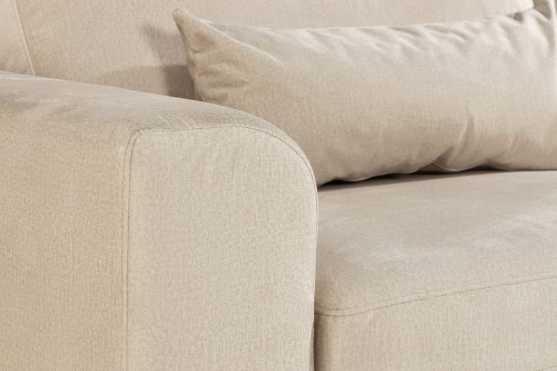 Copenhagen 4-seters Høyrevendt L-formet Sjeselongsofa i Fløyel - Beige - Møbler - Sofaer - Sofaer med sjeselong - 4 seters sofa med divan