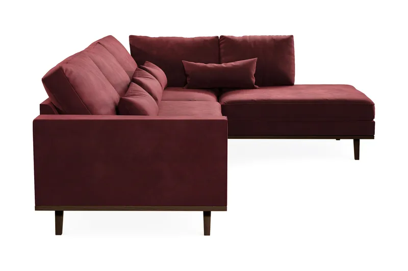 Copenhagen 4-seters Høyrevendt L-formet Sjeselongsofa i Fløyel - Lilla - Møbler - Sofaer - Sofaer med sjeselong - 4 seters sofa med divan