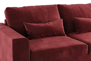 Copenhagen 4-seters Høyrevendt L-formet Sjeselongsofa i Fløyel - Lilla - Møbler - Sofaer - Sofaer med sjeselong - 4 seters sofa med divan