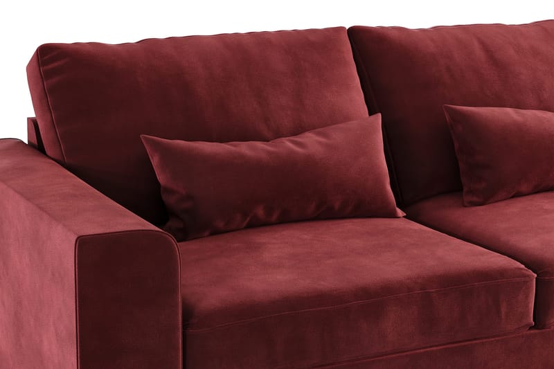 Copenhagen 4-seters Høyrevendt L-formet Sjeselongsofa i Fløyel - Lilla - Møbler - Sofaer - Sofaer med sjeselong - 4 seters sofa med divan