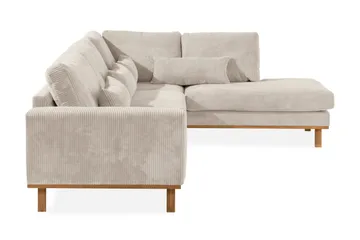 Copenhagen 4-seters Høyrevendt L-formet Sjeselongsofa i Manchester - Beige - Møbler - Sofaer - Sofaer med sjeselong - 4 seters sofa med divan