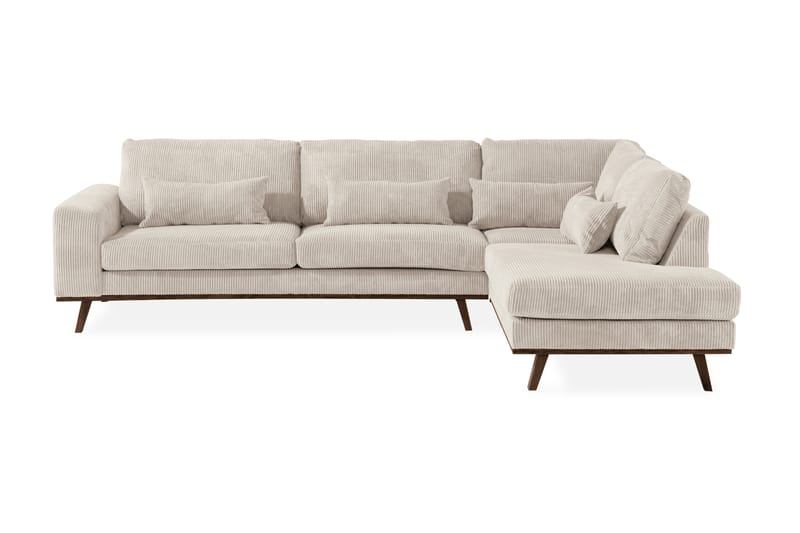 Copenhagen 4-seters Høyrevendt L-formet Sjeselongsofa i Manchester - Beige - Møbler - Sofaer - Sofaer med sjeselong - 4 seters sofa med divan