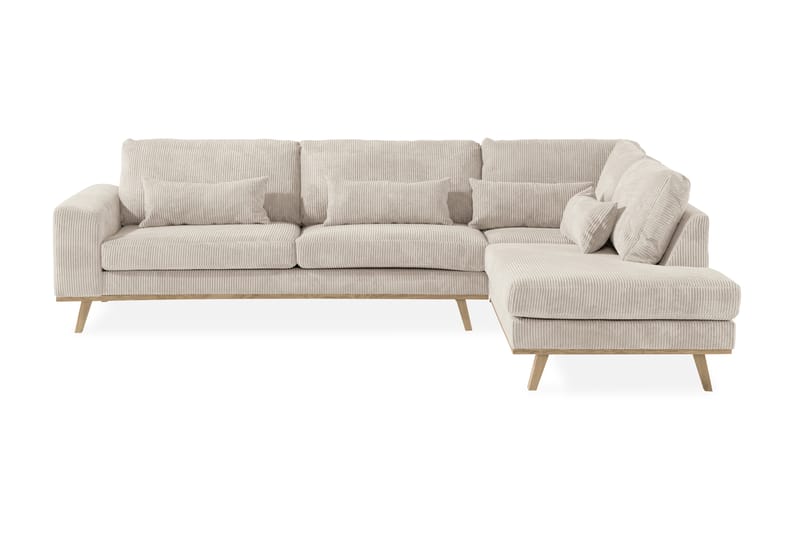 Copenhagen 4-seters Høyrevendt L-formet Sjeselongsofa i Manchester - Beige - Møbler - Sofaer - Sofaer med sjeselong - 4 seters sofa med divan