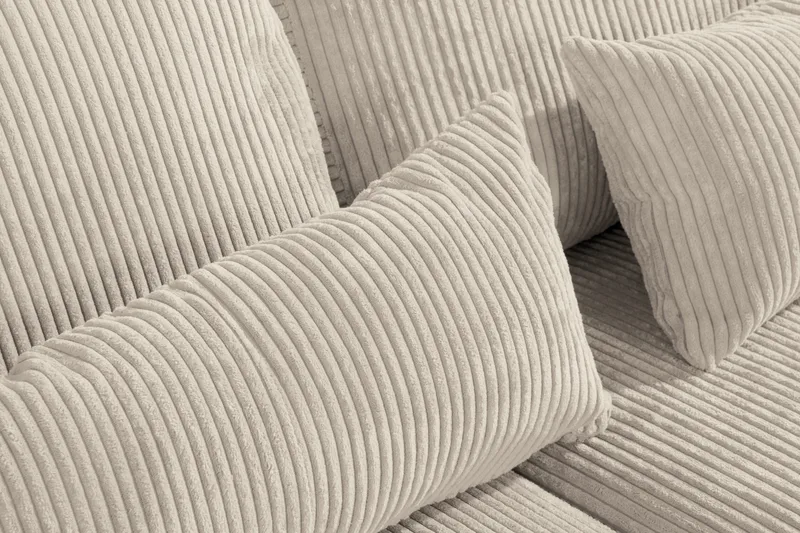 Copenhagen 4-seters Høyrevendt L-formet Sjeselongsofa i Manchester - Beige - Møbler - Sofaer - Sofaer med sjeselong - 4 seters sofa med divan