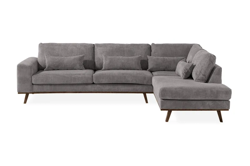 Copenhagen 4-seters Høyrevendt L-formet Sjeselongsofa i Manchester - Mørk grå - Møbler - Sofaer - Sofaer med sjeselong - 4 seters sofa med divan