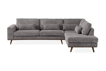 Copenhagen 4-seters Høyrevendt L-formet Sjeselongsofa i Manchester - Mørk grå - Møbler - Sofaer - Sofaer med sjeselong - 4 seters sofa med divan