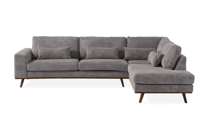 Copenhagen 4-seters Høyrevendt L-formet Sjeselongsofa i Manchester - Mørk grå - Møbler - Sofaer - Sofaer med sjeselong - 4 seters sofa med divan