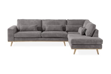Copenhagen 4-seters Høyrevendt L-formet Sjeselongsofa i Manchester - Mørk grå - Møbler - Sofaer - Sofaer med sjeselong - 4 seters sofa med divan