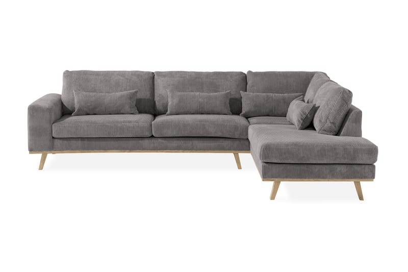 Copenhagen 4-seters Høyrevendt L-formet Sjeselongsofa i Manchester - Mørk grå - Møbler - Sofaer - Sofaer med sjeselong - 4 seters sofa med divan
