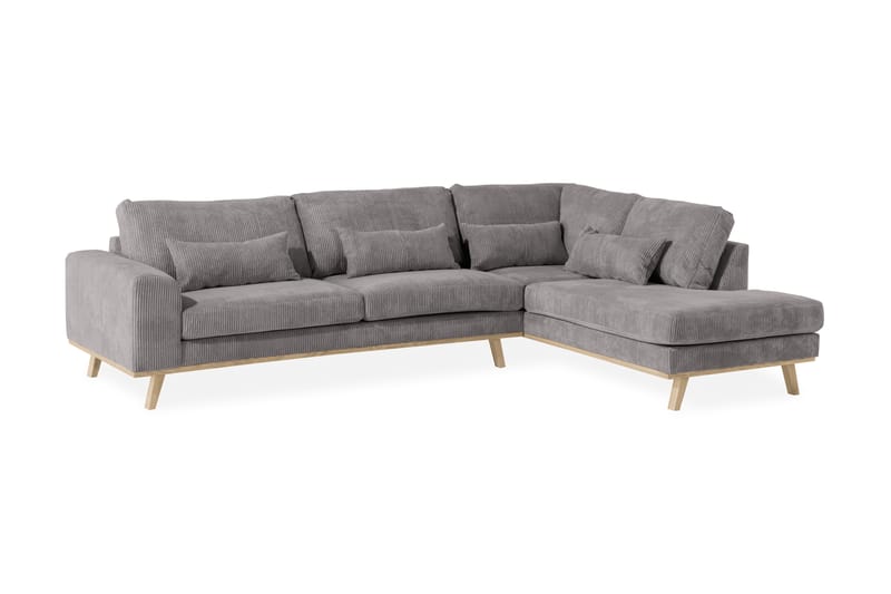 Copenhagen 4-seters Høyrevendt L-formet Sjeselongsofa i Manchester - Mørk grå - Møbler - Sofaer - Sofaer med sjeselong - 4 seters sofa med divan