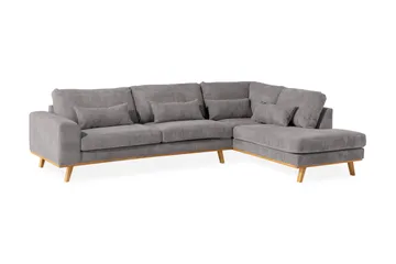 Copenhagen 4-seters Høyrevendt L-formet Sjeselongsofa i Manchester - Mørk grå - Møbler - Sofaer - Sofaer med sjeselong - 4 seters sofa med divan