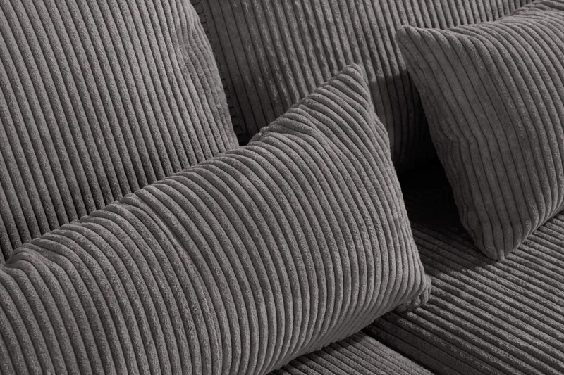 Copenhagen 4-seters Høyrevendt L-formet Sjeselongsofa i Manchester - Mørk grå - Møbler - Sofaer - Sofaer med sjeselong - 4 seters sofa med divan