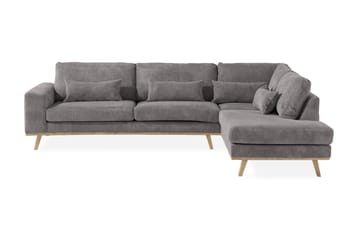Copenhagen 4-seters Høyrevendt L-formet Sjeselongsofa i Manchester - Mørk grå - Møbler - Sofaer - Sofaer med sjeselong - 4 seters sofa med divan