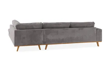 Copenhagen 4-seters Høyrevendt L-formet Sjeselongsofa i Manchester - Mørk grå - Møbler - Sofaer - Sofaer med sjeselong - 4 seters sofa med divan