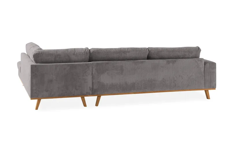 Copenhagen 4-seters Høyrevendt L-formet Sjeselongsofa i Manchester - Mørk grå - Møbler - Sofaer - Sofaer med sjeselong - 4 seters sofa med divan
